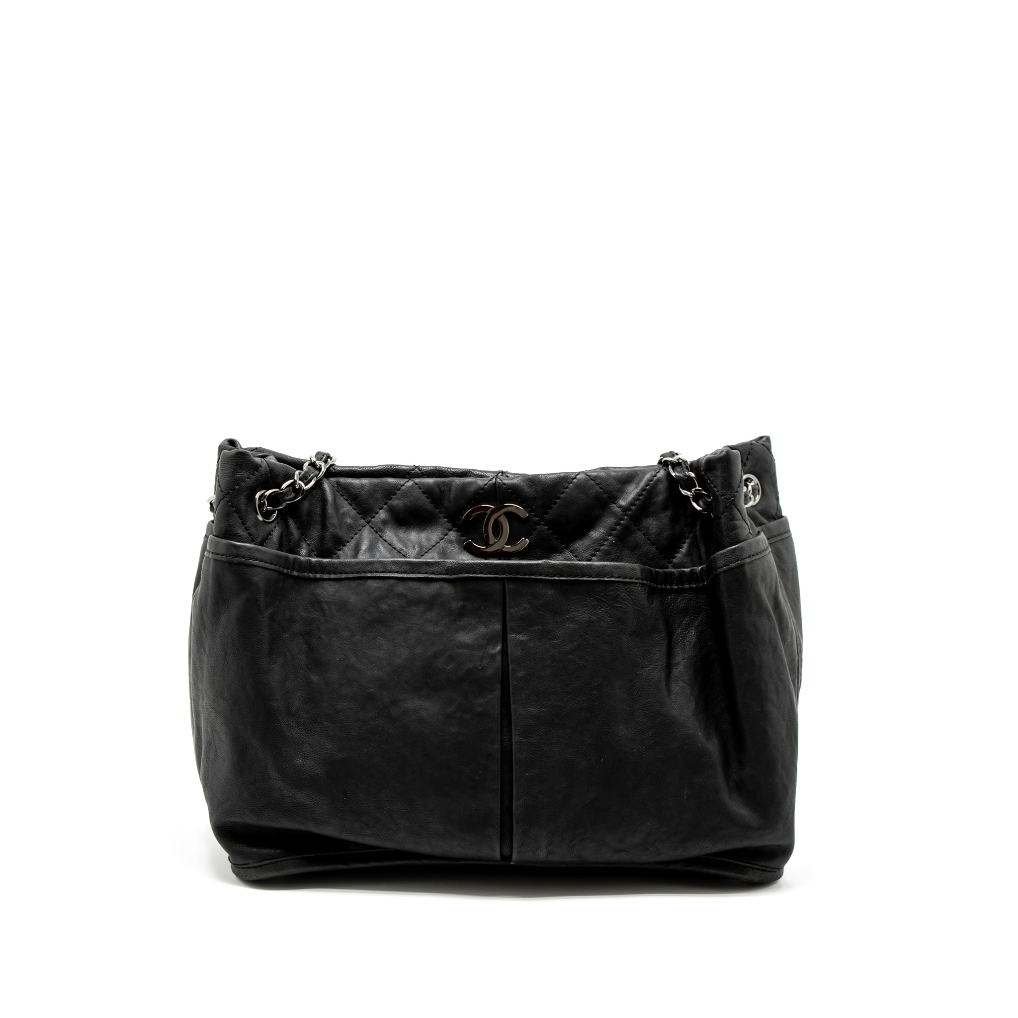 CHANEL TOTE BAG CALFSKIN BLACK SHW