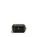 CHANEL 23C PEARL CRUSH LONG VANITY WITH CHAIN LAMBSKIN BLACK LGHW (MICROCHIP)