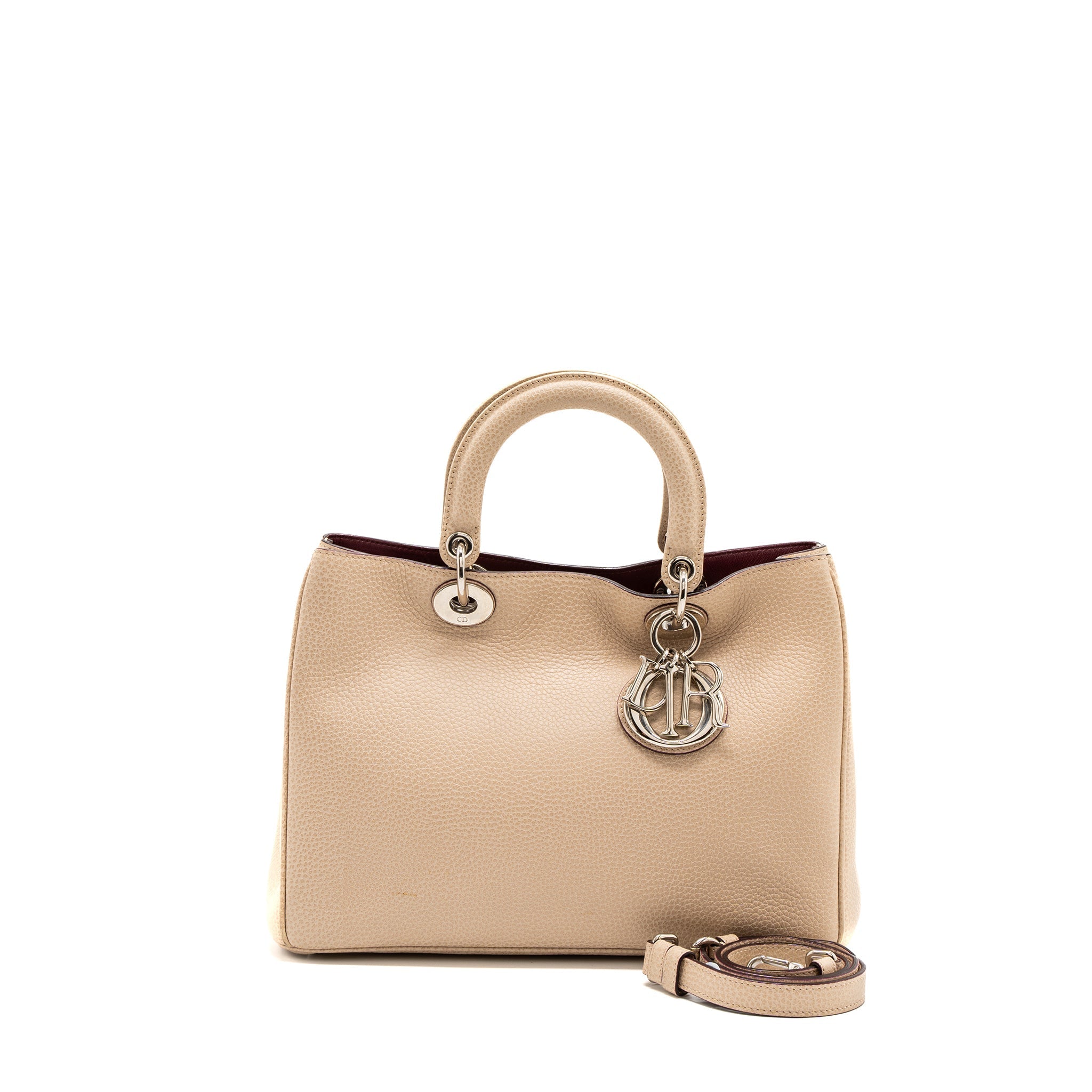 DIOR DIORISSIMO BAG CALFSKIN BEIGE/PINK SHW