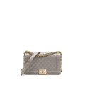 CHANEL MEDIUM BOY BAG CAVIAR LIGHT GREY LGHW