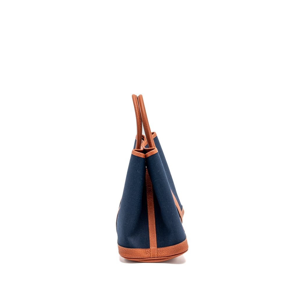 HERMES GARDEN PARTY 30 CANVAS/NEGONDA BLUE MARINE/CUIVRE SHW