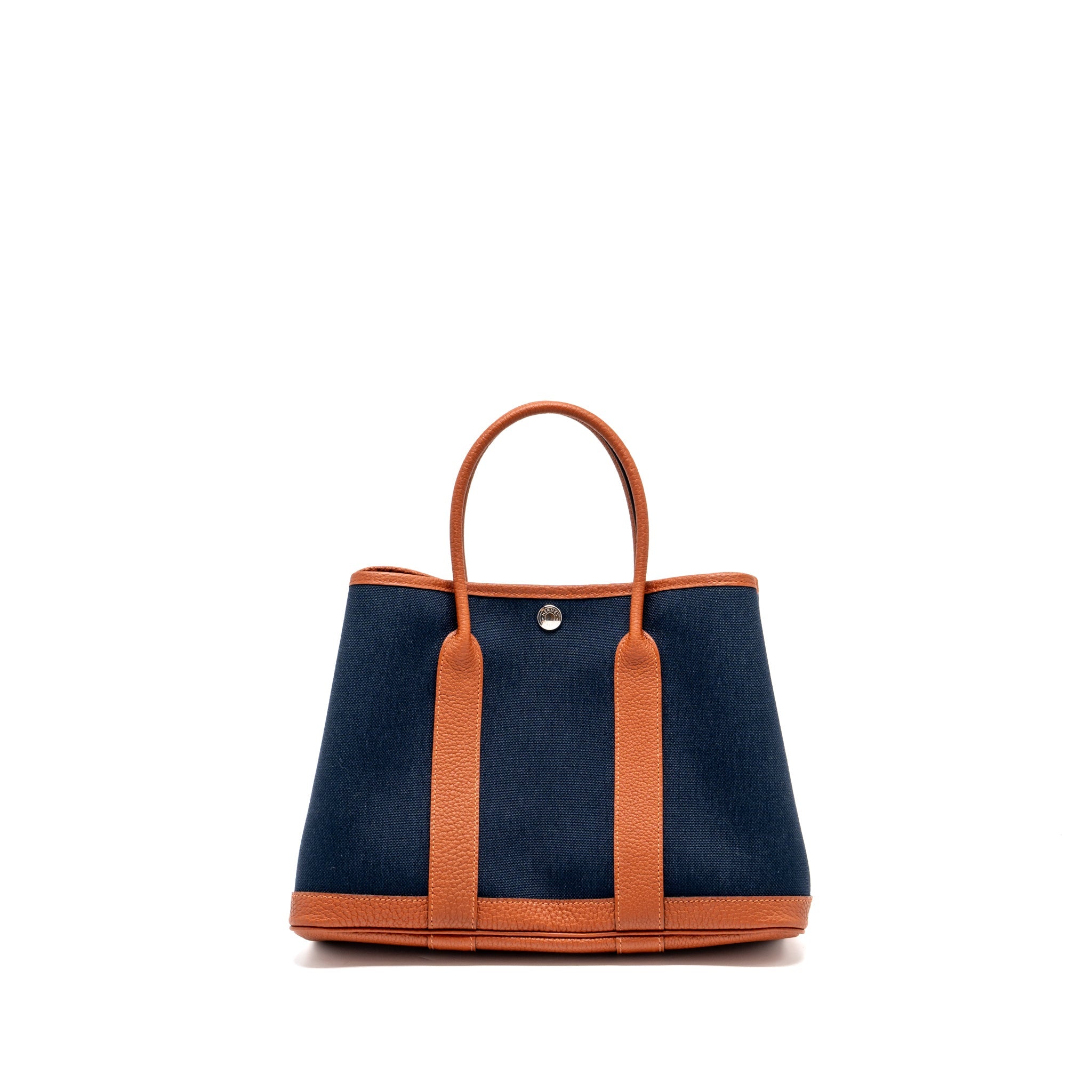 HERMES GARDEN PARTY 30 CANVAS/NEGONDA BLUE MARINE/CUIVRE SHW