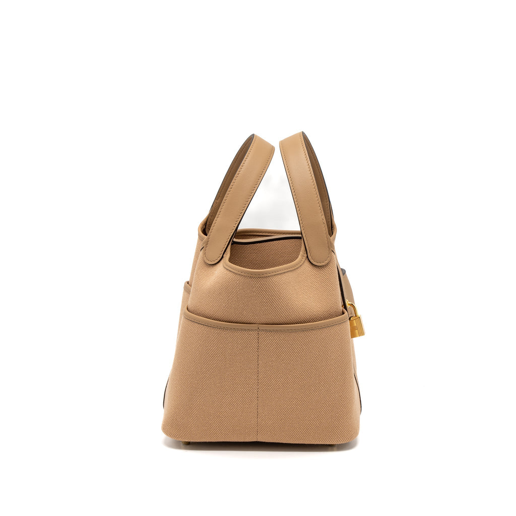 HERMES CARGO PICOTIN 18 POCKET BAG CANVAS/SWIFT CHAI GHW