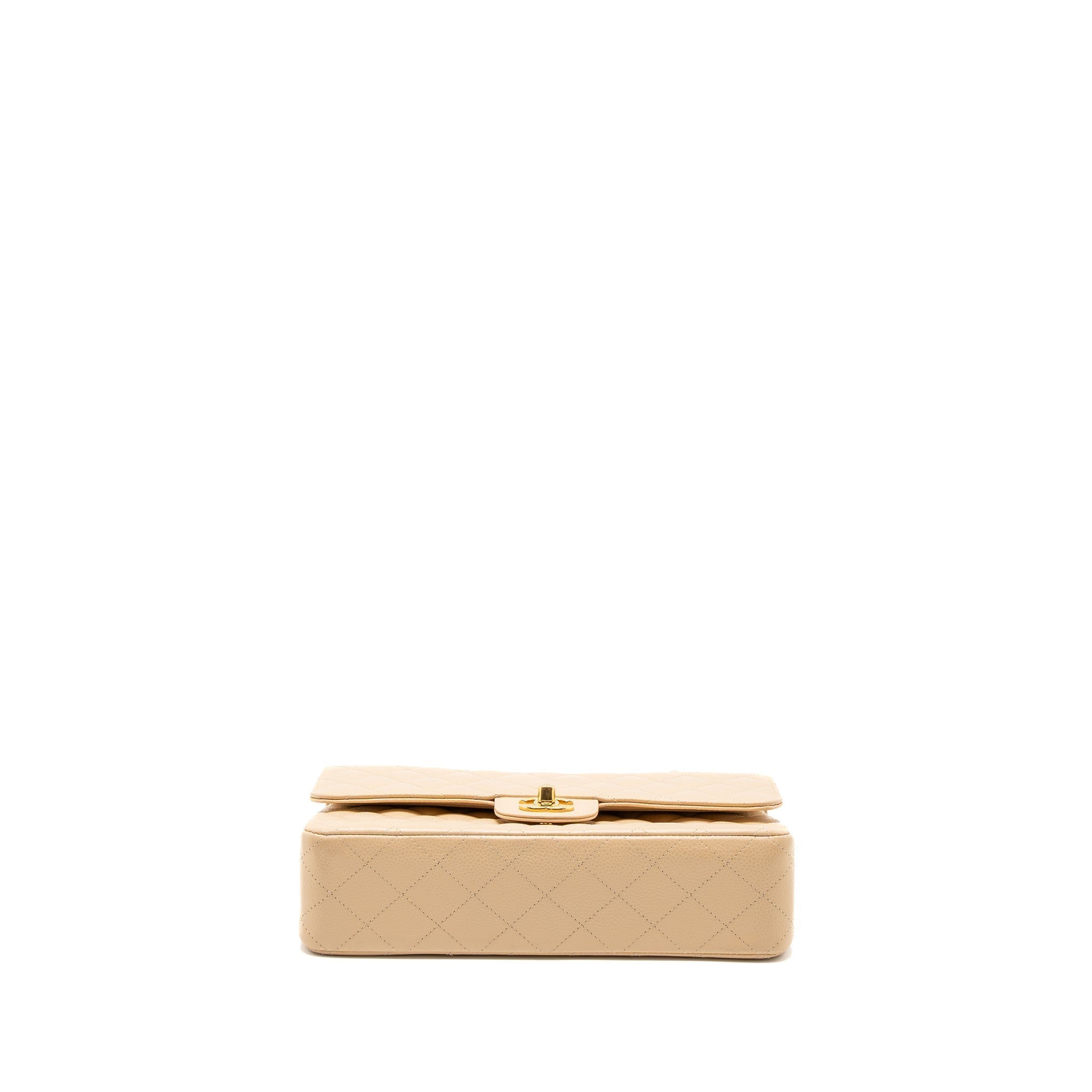 CHANEL MEDIUM CLASSIC DOUBLE FLAP BAG CAVIAR BEIGE GHW