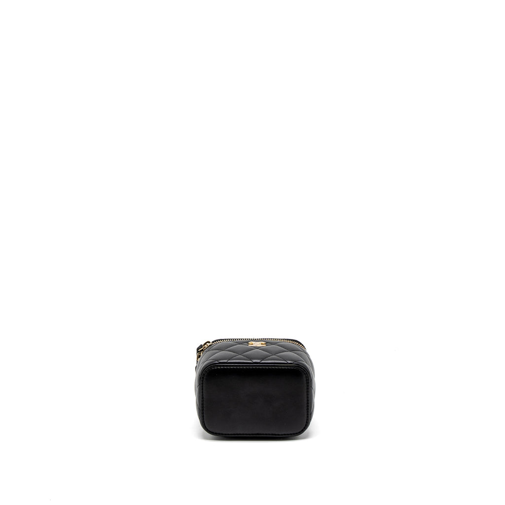 CHANEL PEARL CRUSH MINI VANITY CASE LAMBSKIN BLACK GHW