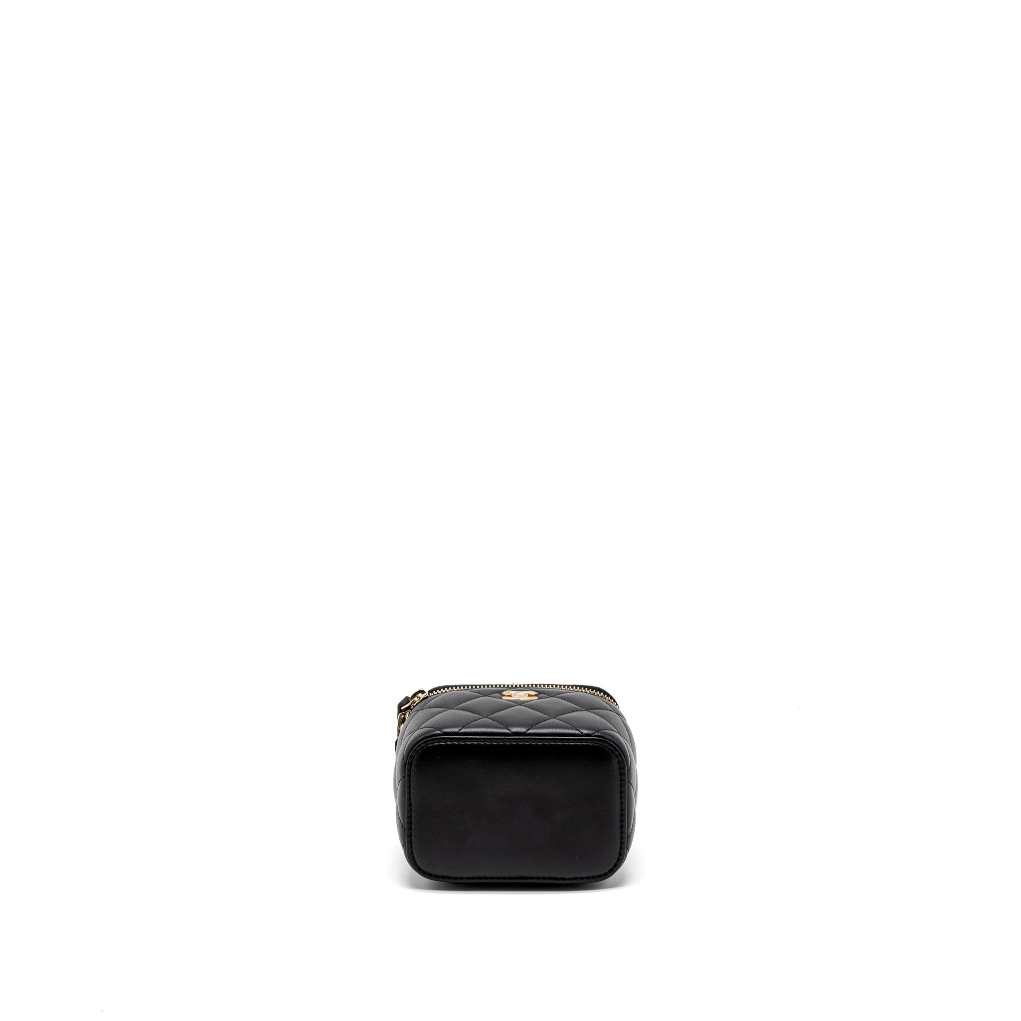 CHANEL PEARL CRUSH MINI VANITY CASE LAMBSKIN BLACK GHW