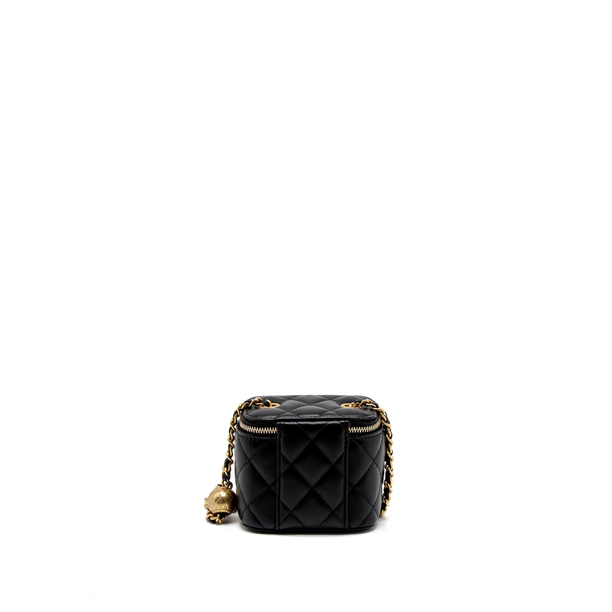 CHANEL PEARL CRUSH MINI VANITY CASE LAMBSKIN BLACK GHW