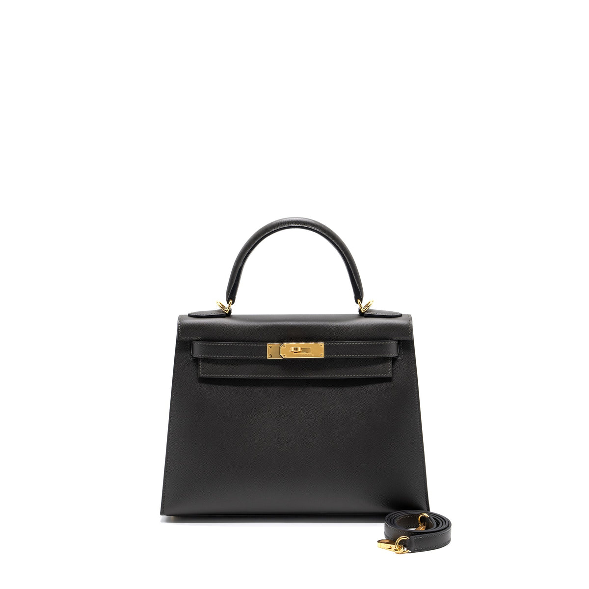 Hermes kelly 28 madame leather graphite GHW