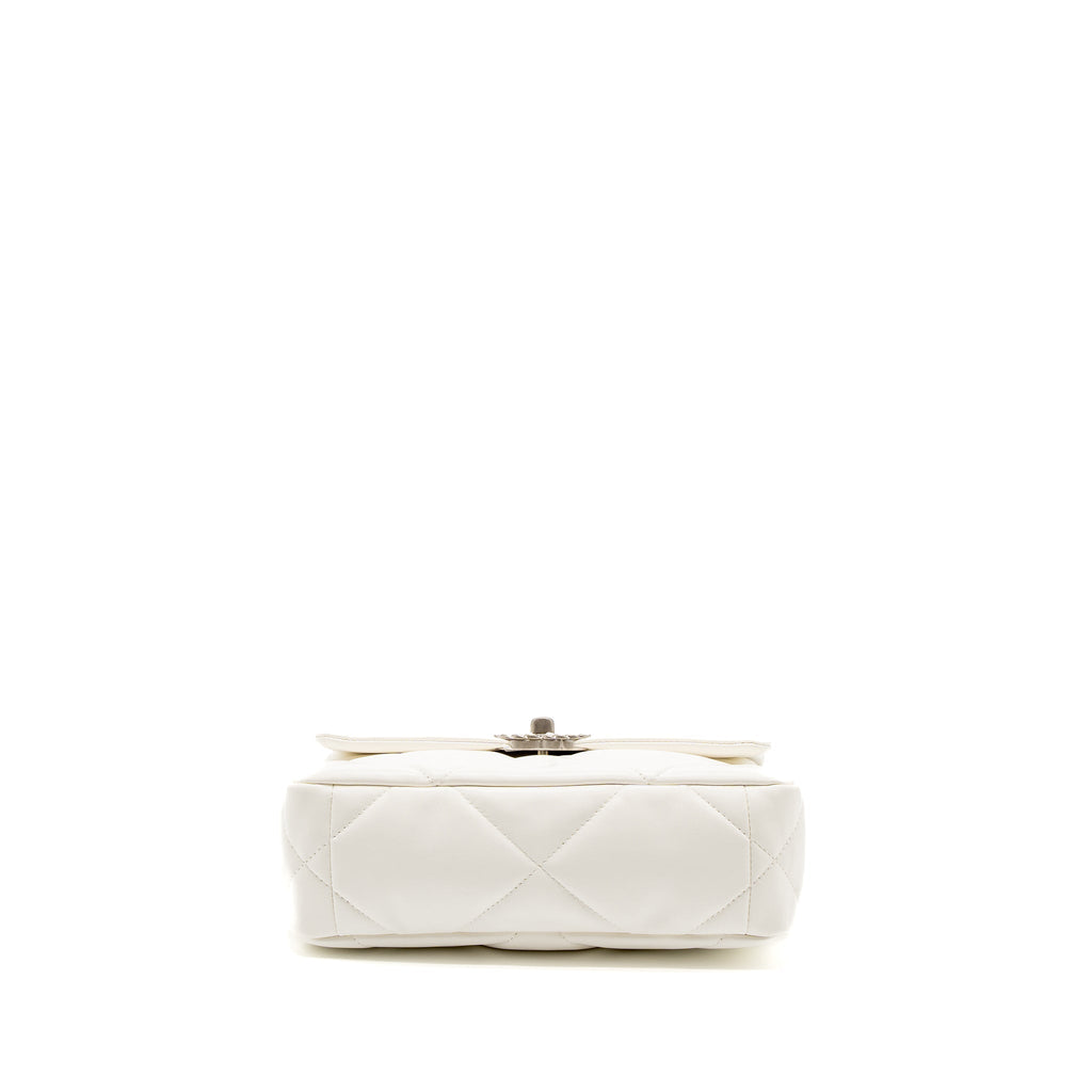 CHANEL SMALL 19 BAG LAMBSKIN WHITE MULTICOLOUR HARDWARE (MICROCHIP)