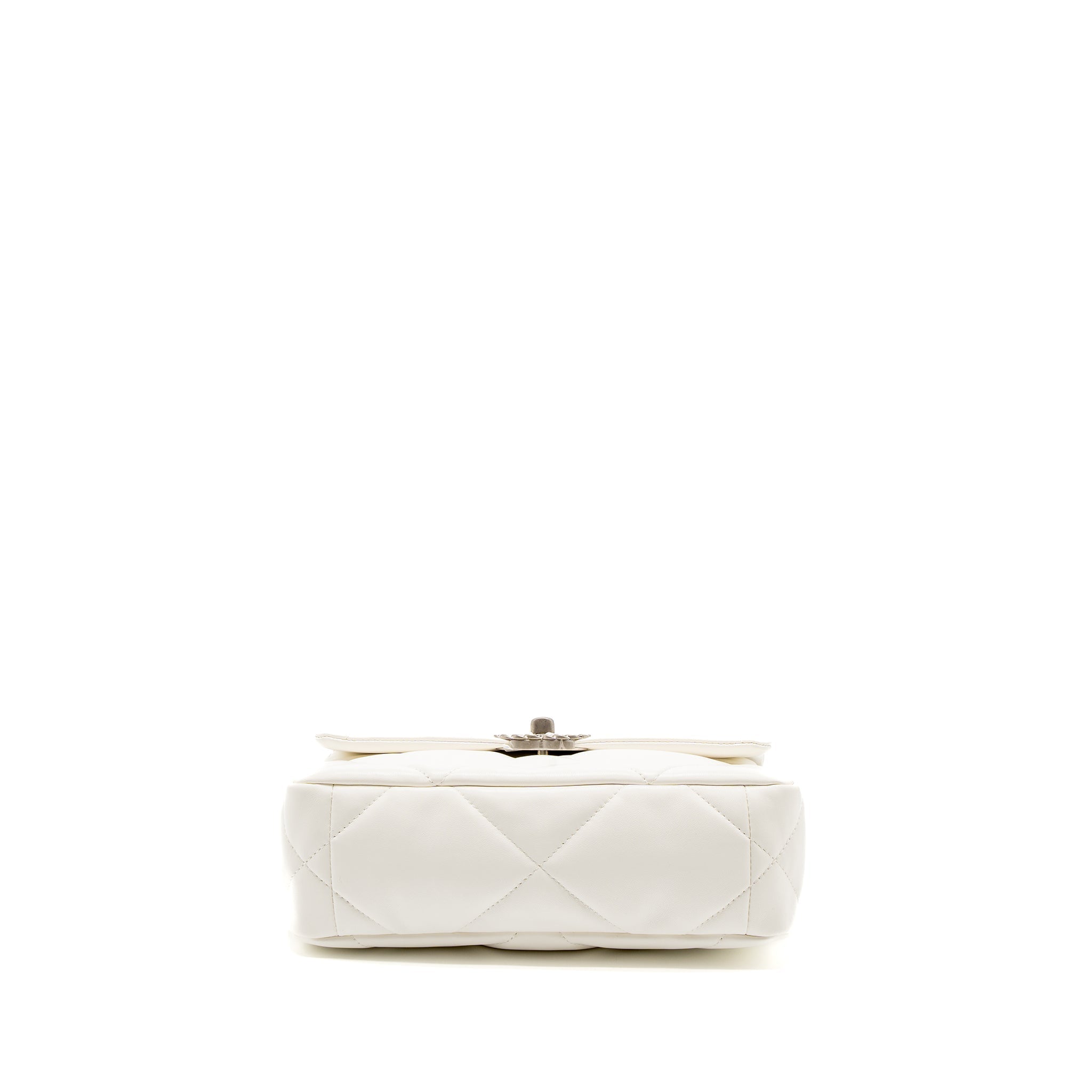 CHANEL SMALL 19 BAG LAMBSKIN WHITE MULTICOLOUR HARDWARE (MICROCHIP)