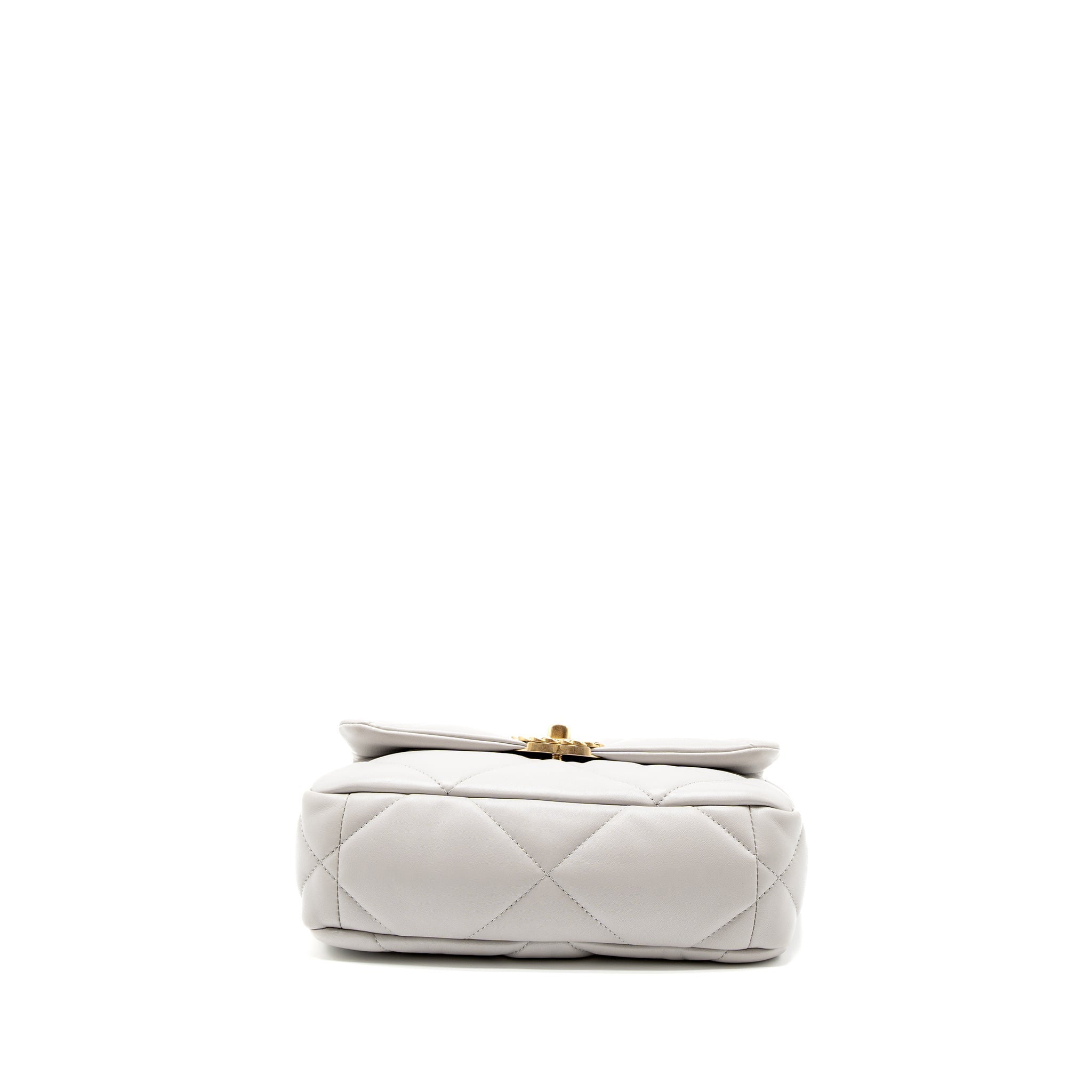 CHANEL SMALL 19 BAG LAMBSKIN LIGHT GREY MULTICOLOUR HARDWARE (MICROCHIP)