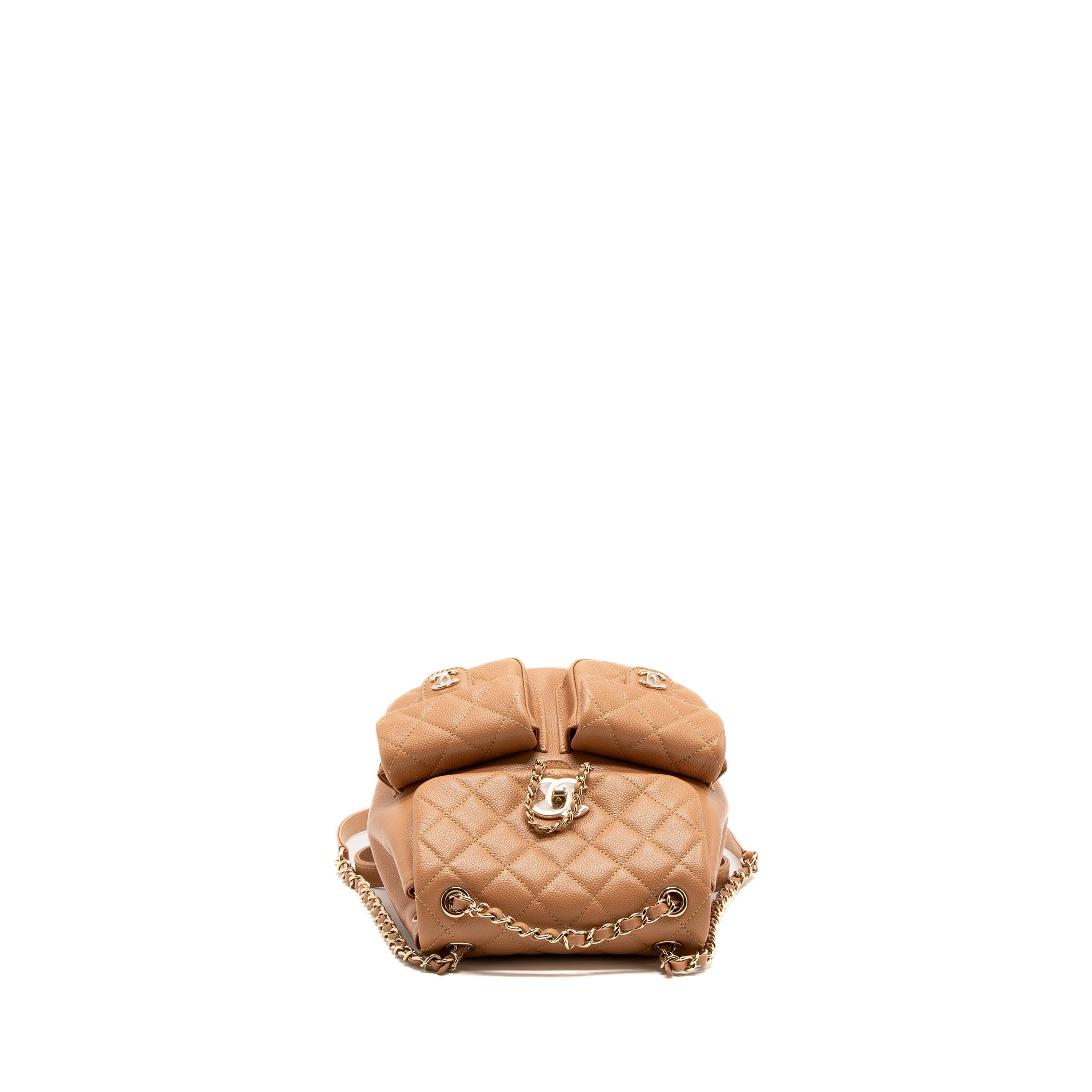 CHANEL 23P TRIPLE PACK BACKPACK CAVIAR DARK BEIGE LGHW(MICROCHIP)