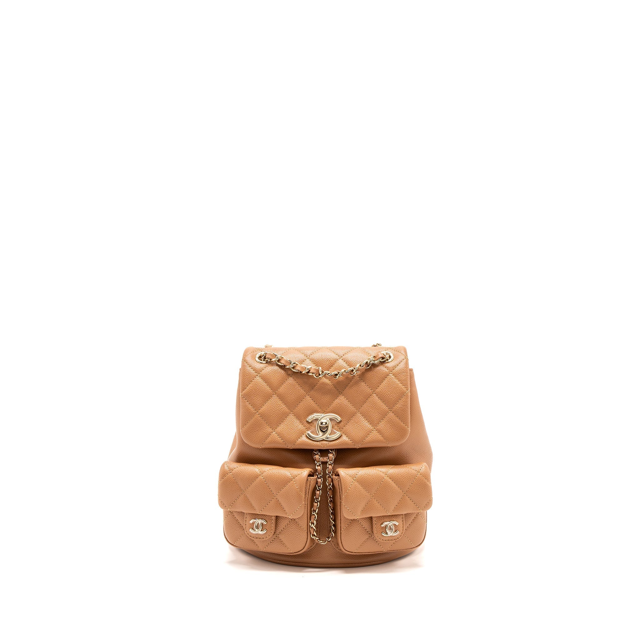CHANEL 23P TRIPLE PACK BACKPACK CAVIAR DARK BEIGE LGHW(MICROCHIP)