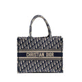DIOR MEDIUM BOOK TOTE DIOR OBLIQUE EMBROIDERY BLUE