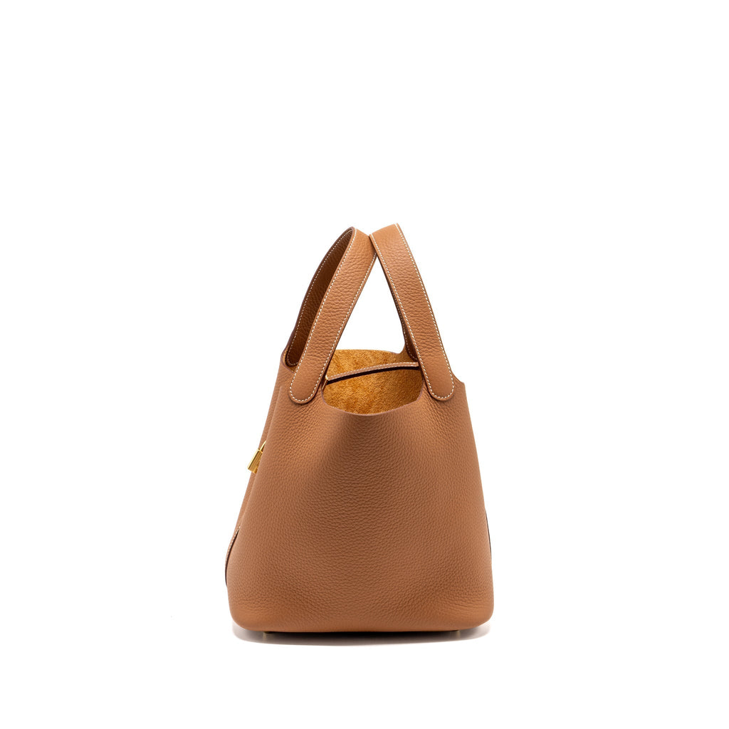 HERMES PICOTIN 22 LOCK BAG CLEMENCE GOLD GHW