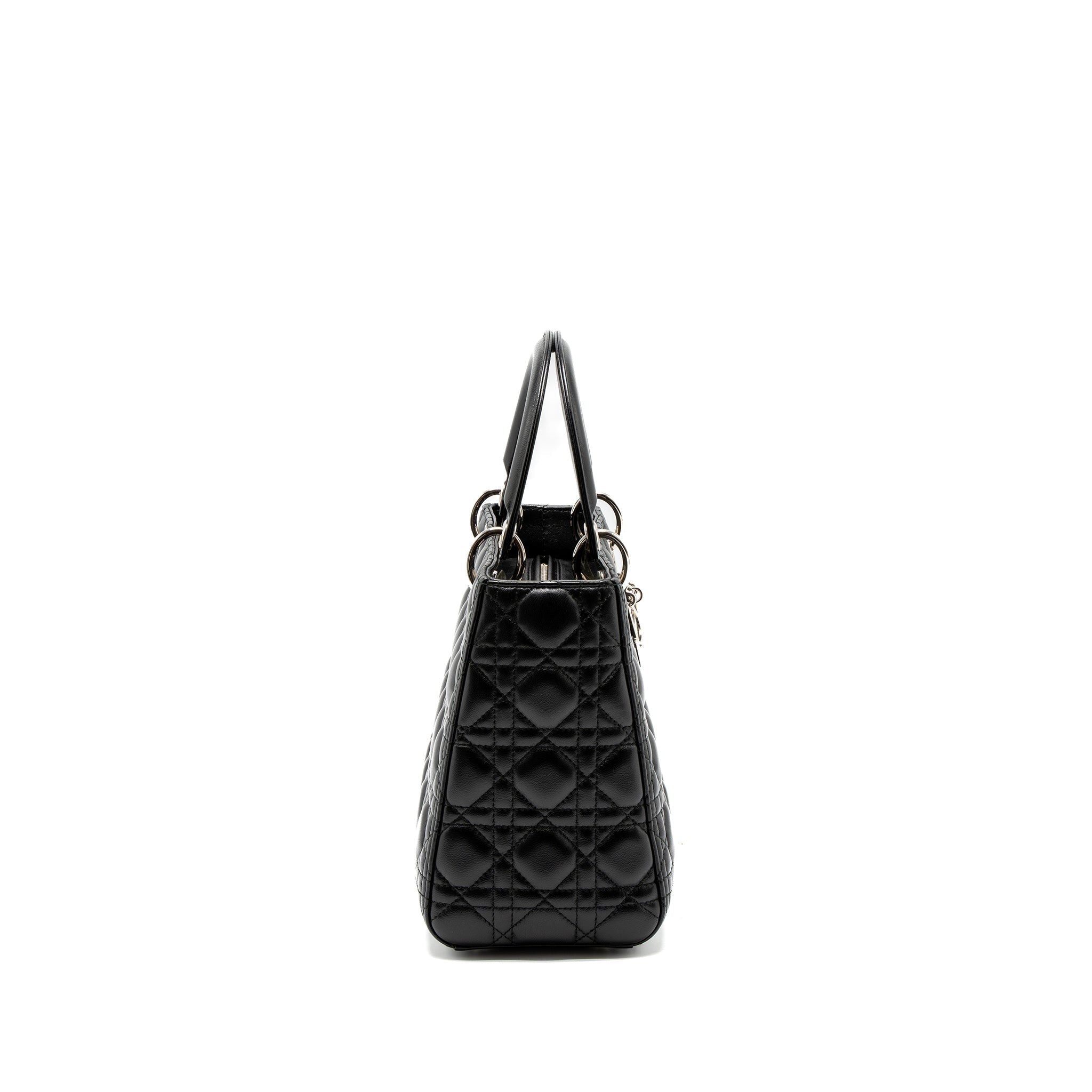 DIOR MEDIUM LADY DIOR LAMBSKIN BLACK SHW