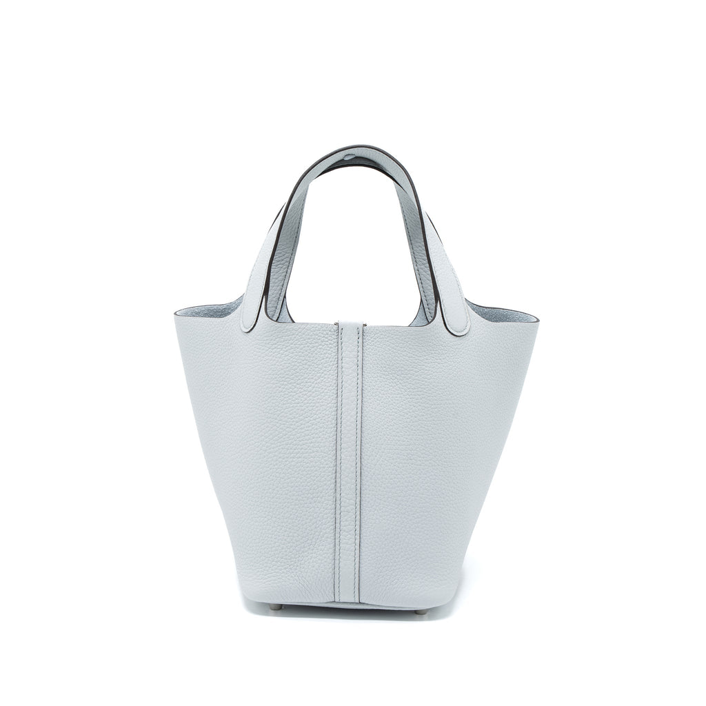 Hermes Picotin 18 Clemence Blue Pale SHW