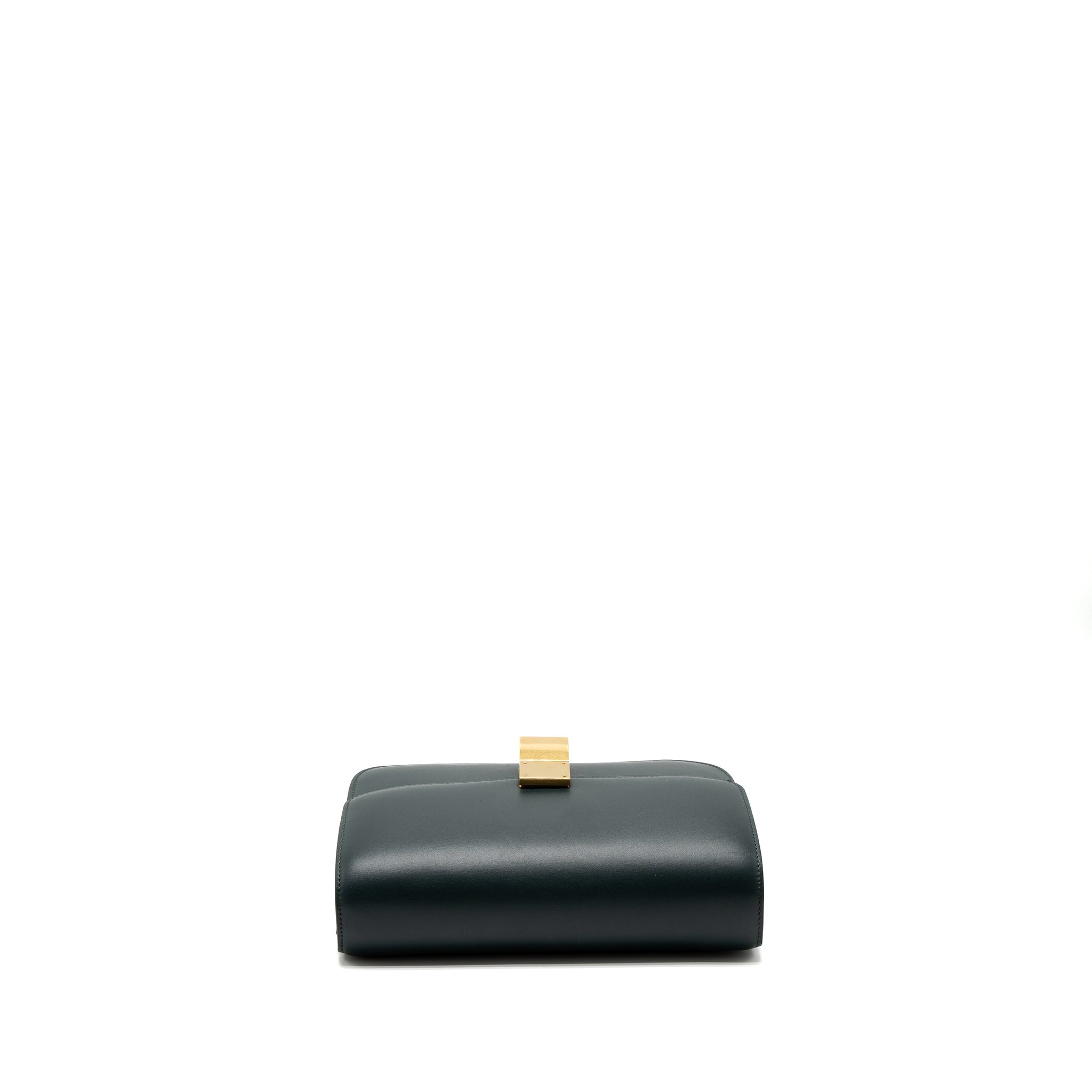 CELINE MEDIUM CLASSIC BOX BAG CALFSKIN GREEN BRUSHED GHW