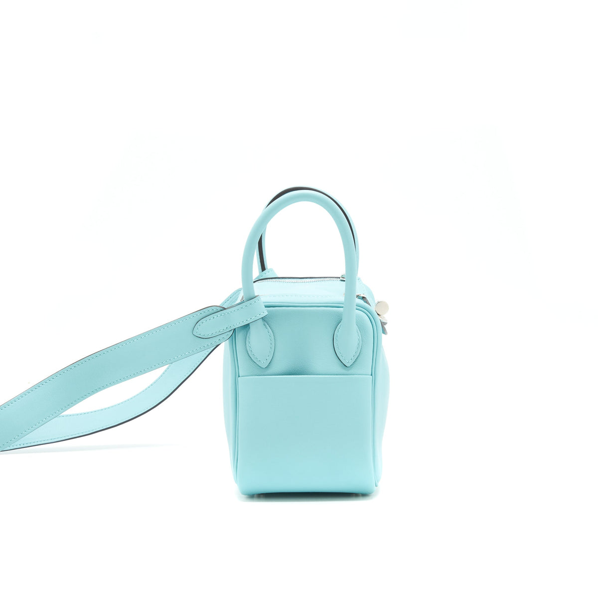 Hermes mini Lindy swift leather 3P Blue Atoll SHW
