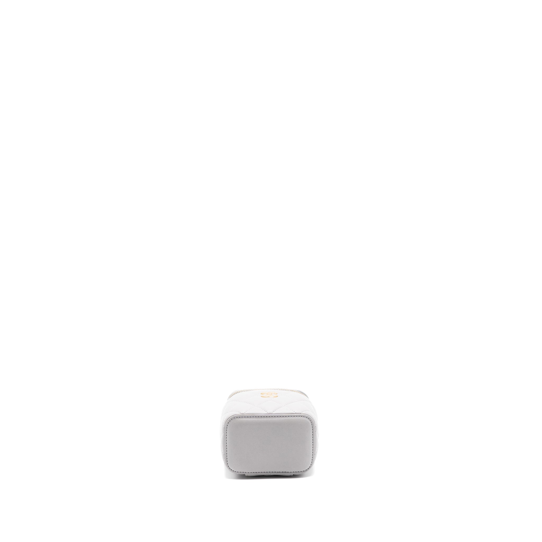 CHANEL TOP HANDLE MINI VANITY WITH CHAIN LIGHT GREY GHW