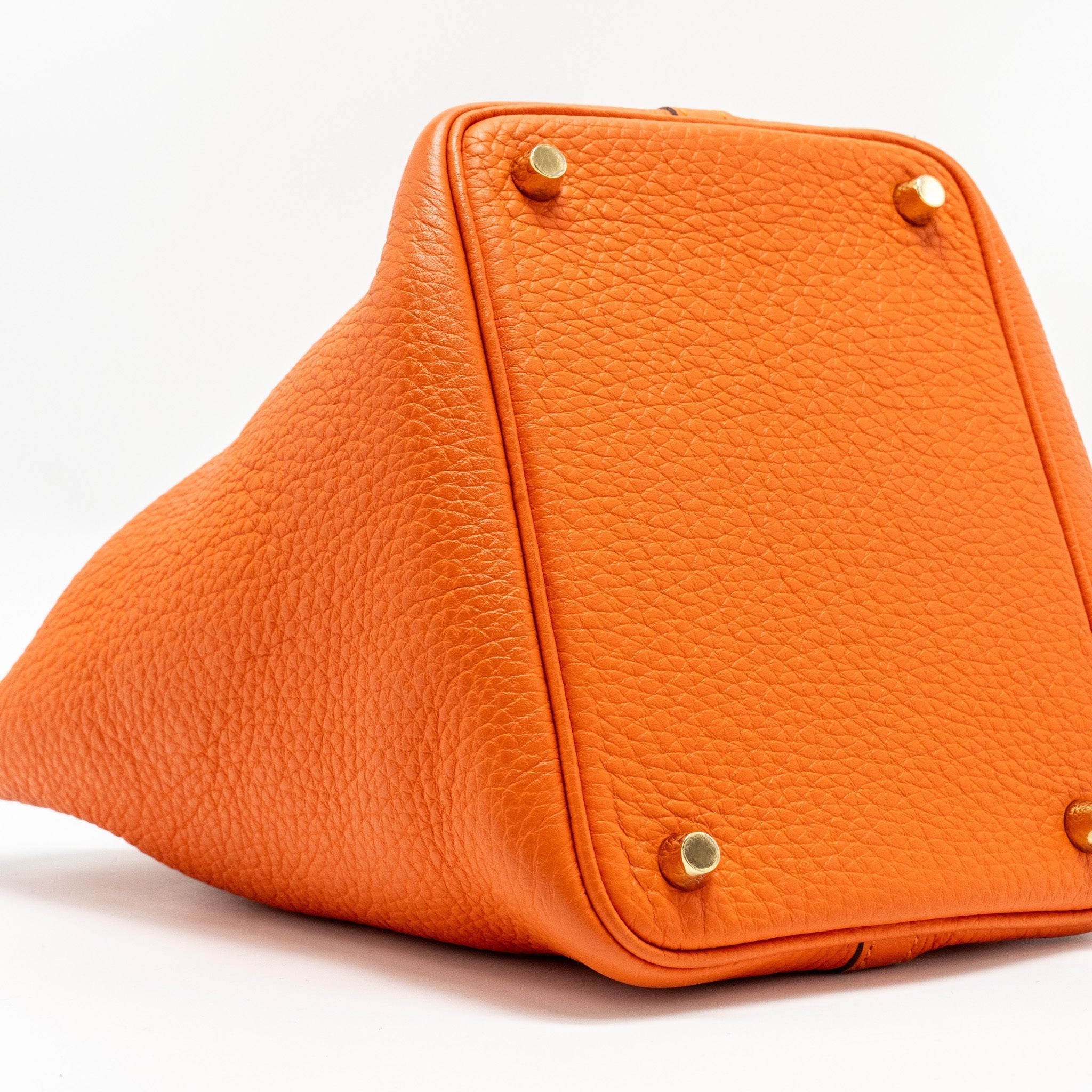 HERMES PICOTIN 18 LOCK BAG CLEMENCE ORANGE GHW