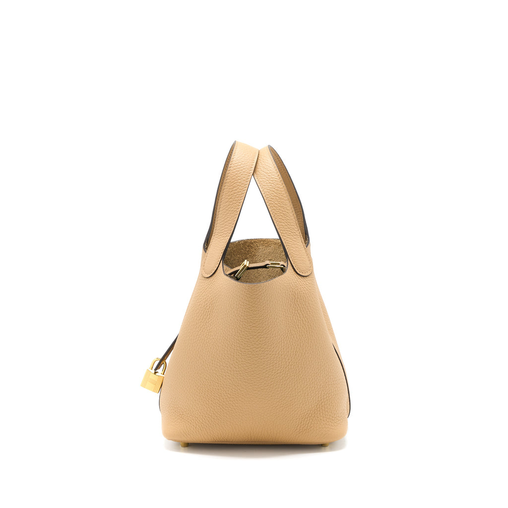 Hermes Picotin 18 Lock Bag Clemence 0M Chai GHW