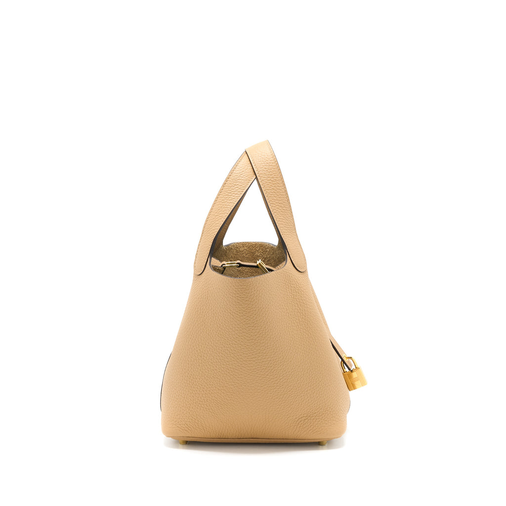 Hermes Picotin 18 Lock Bag Clemence 0M Chai GHW