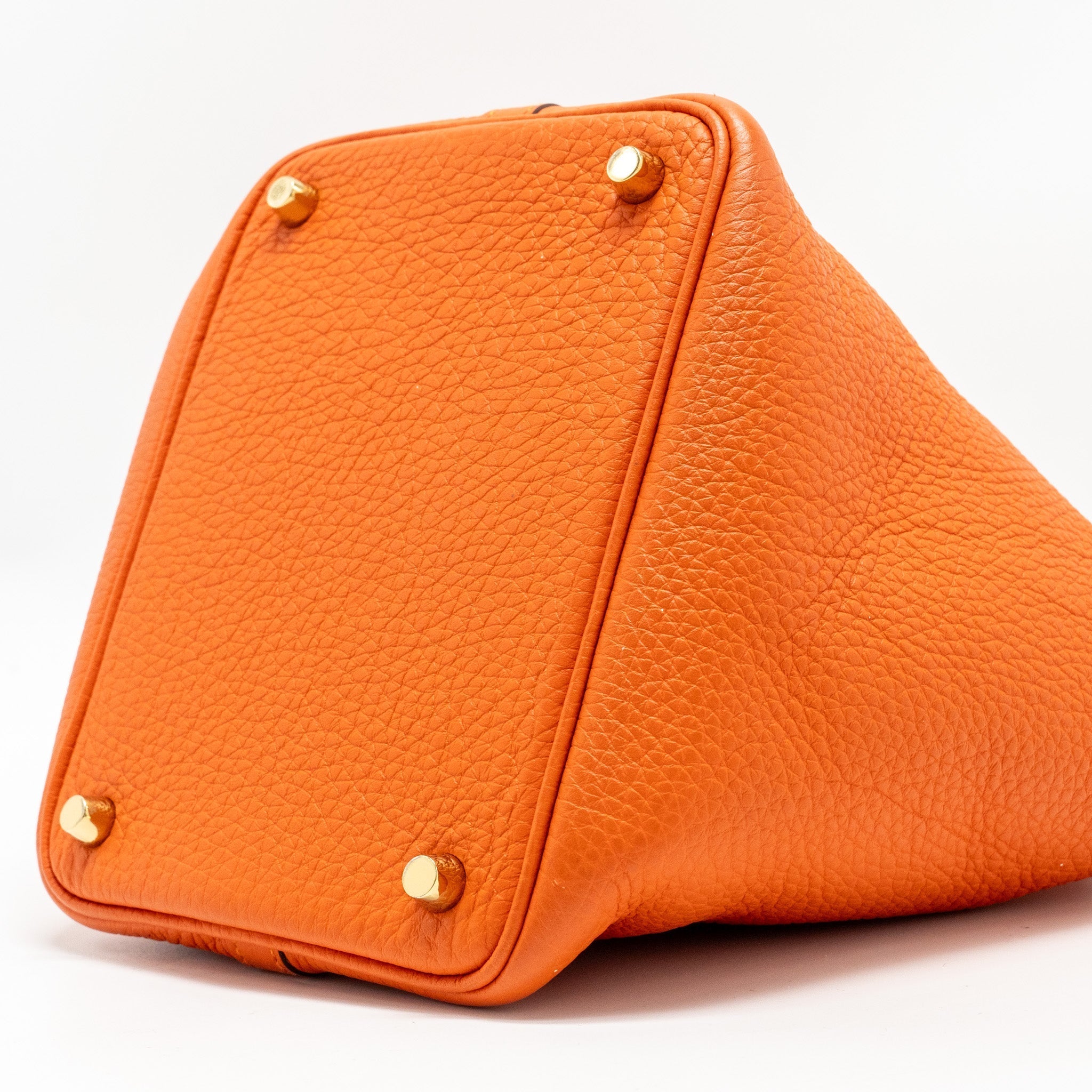 HERMES PICOTIN 18 LOCK BAG CLEMENCE ORANGE GHW