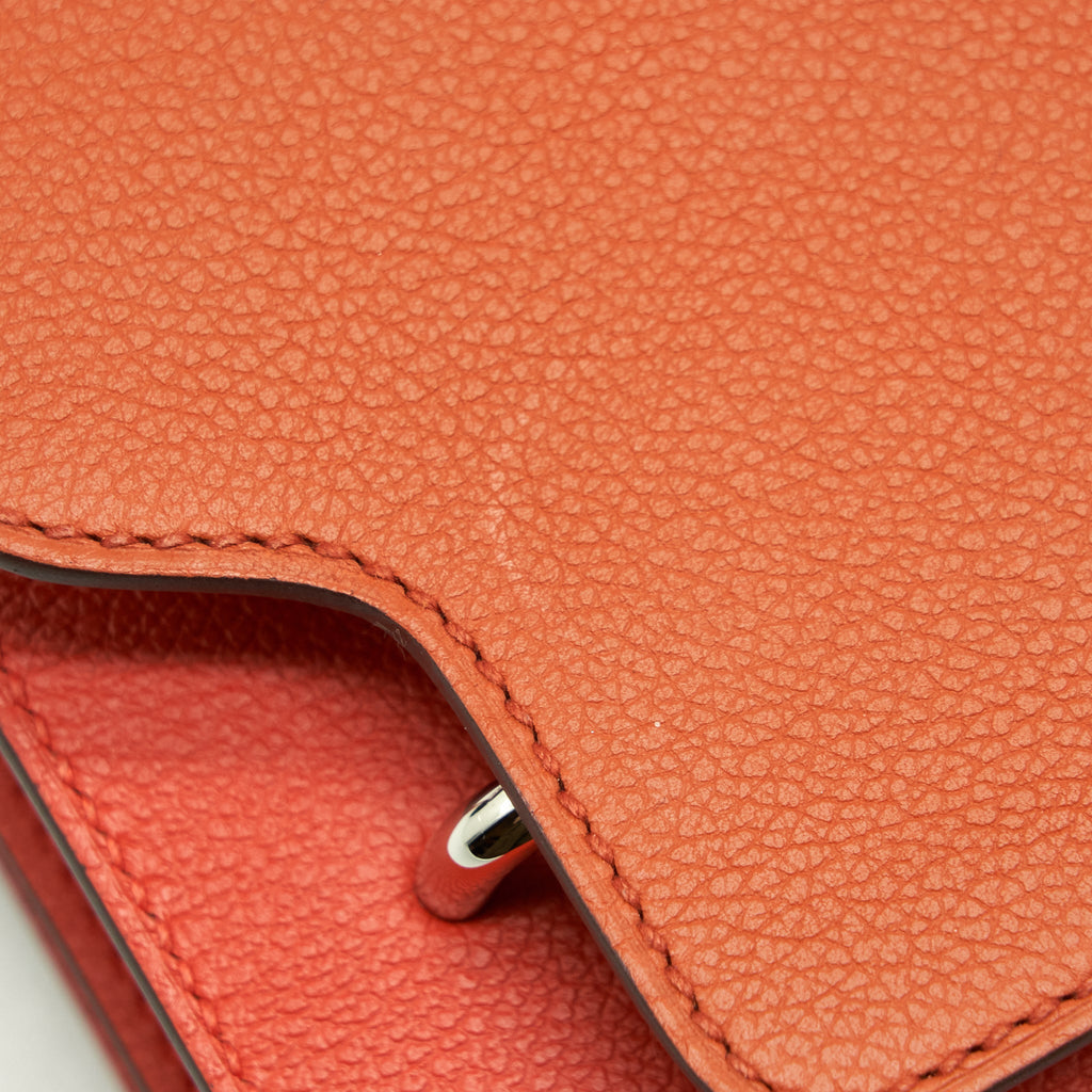 HERMES MINI ROULIS EVERCOLOR BICOLOR CAPUCINE / TERRE BATTUE SHW