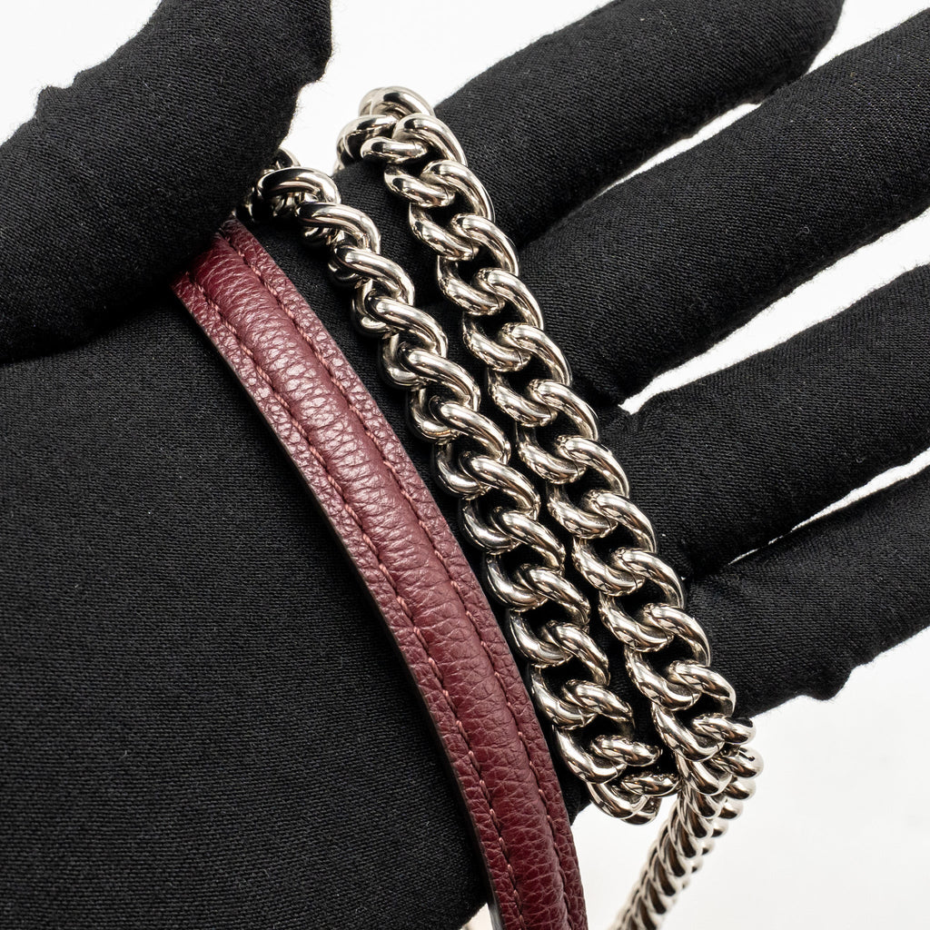 LOUIS VUITTON MYLOCKME BB CALFSKIN BURGUNDY/WHITE/PINK SHW