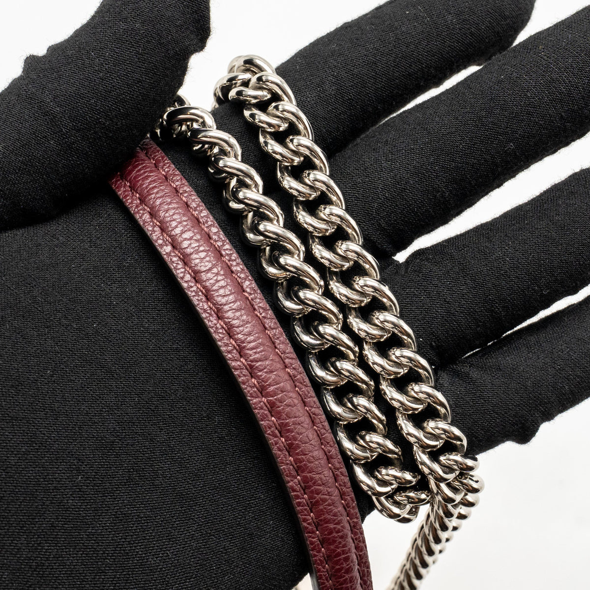 LOUIS VUITTON MYLOCKME BB CALFSKIN BURGUNDY/WHITE/PINK SHW