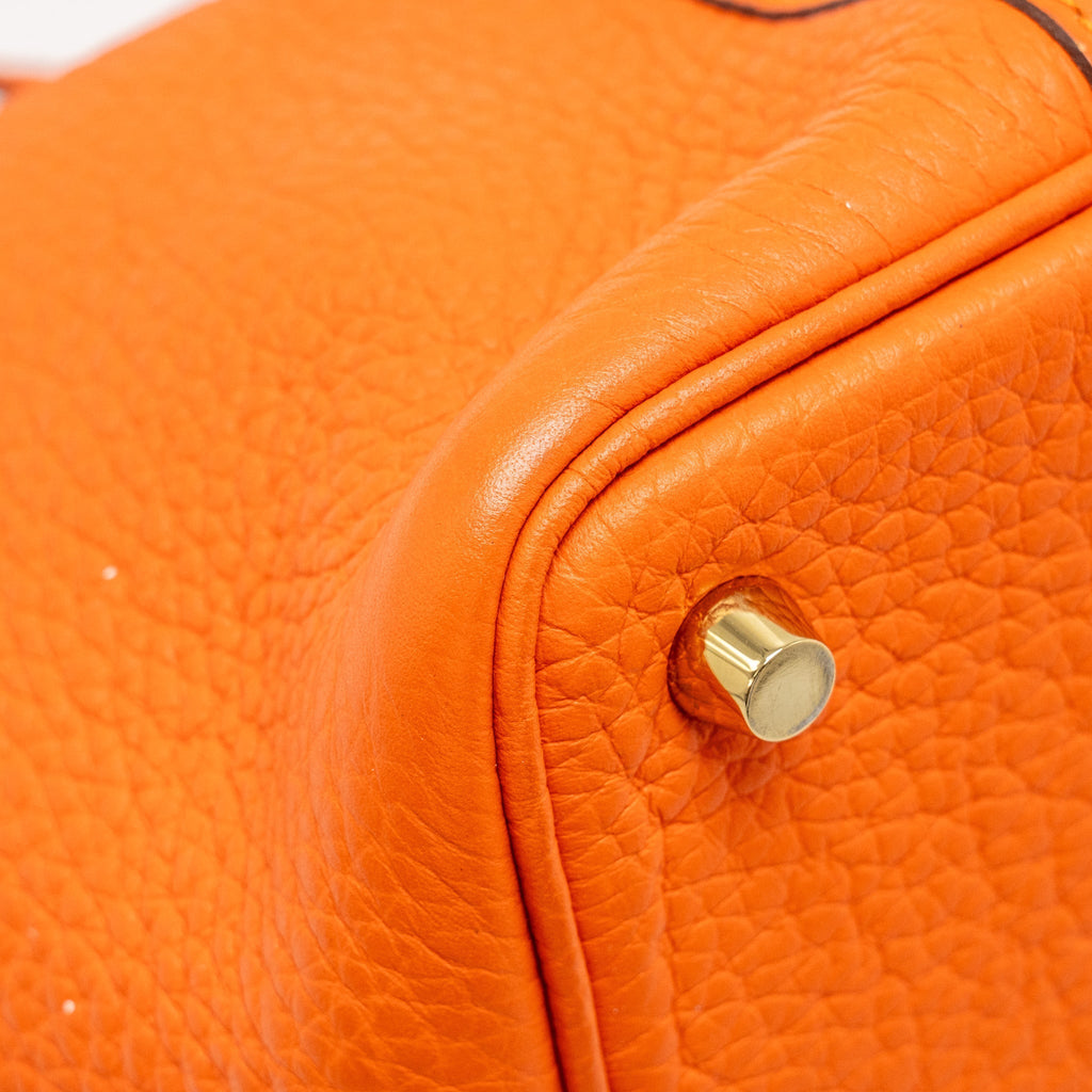 HERMES PICOTIN 18 LOCK BAG CLEMENCE ORANGE GHW