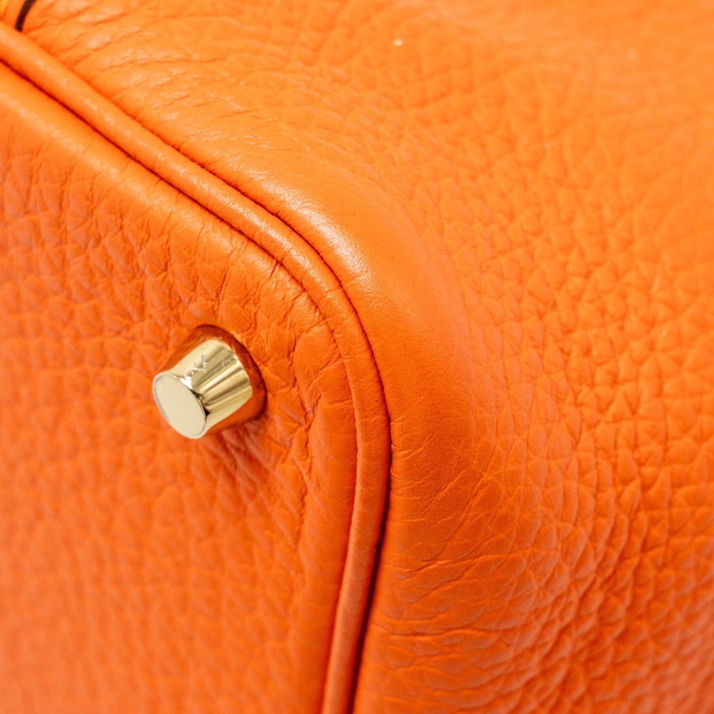 HERMES PICOTIN 18 LOCK BAG CLEMENCE ORANGE GHW