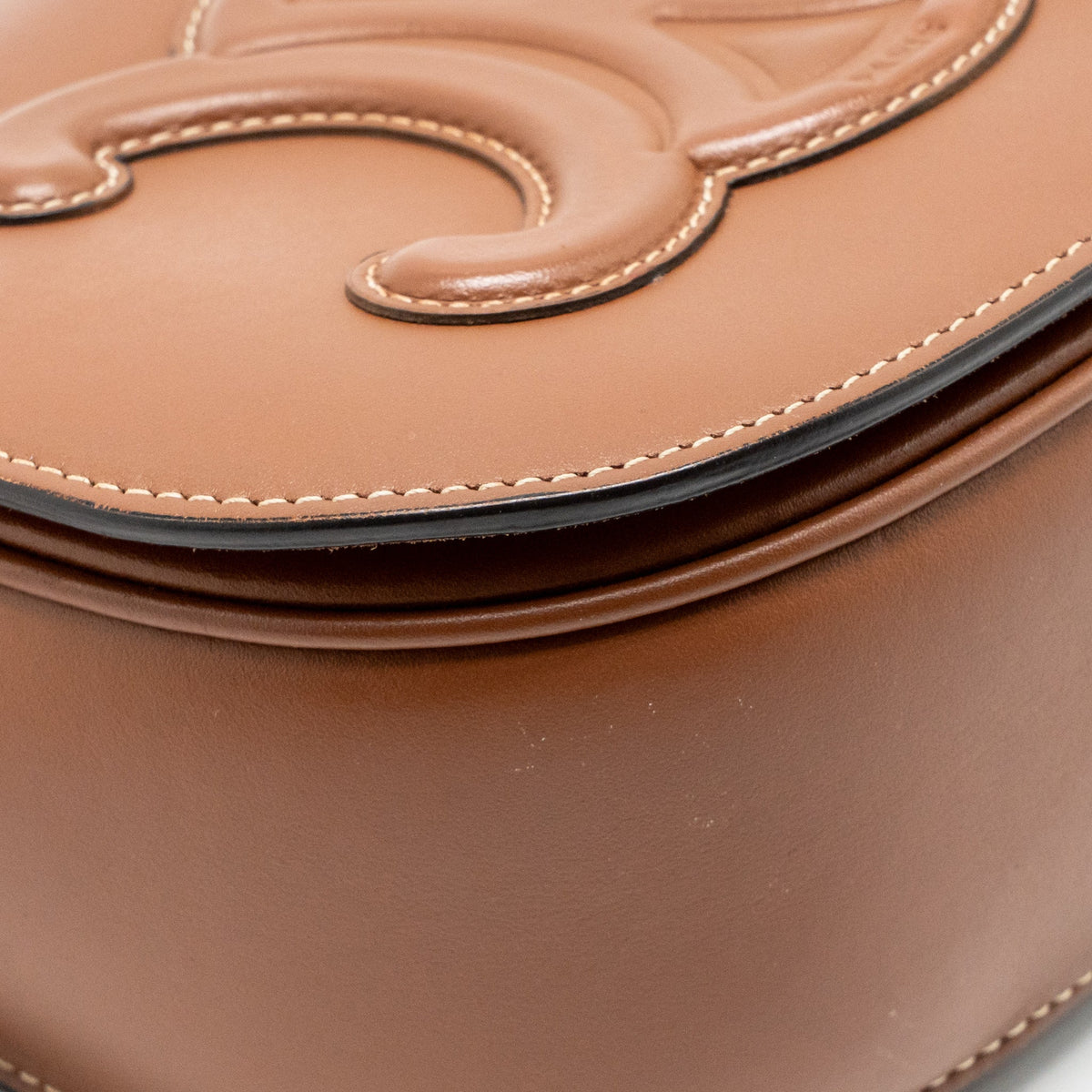 Celine Folco Cuir Triomphe Crossbody Bag Smooth Calfskin Tan GHW