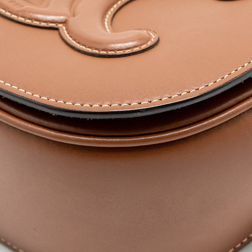 Celine Folco Cuir Triomphe Crossbody Bag Smooth Calfskin Tan GHW
