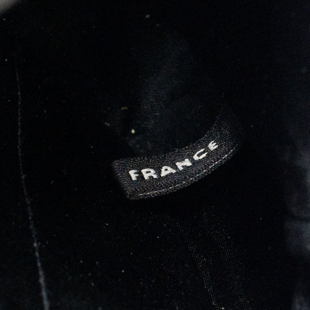 CHANEL VINTAGE FLAP BAG FABRIC BLACK WITH BLACK HARDWARE