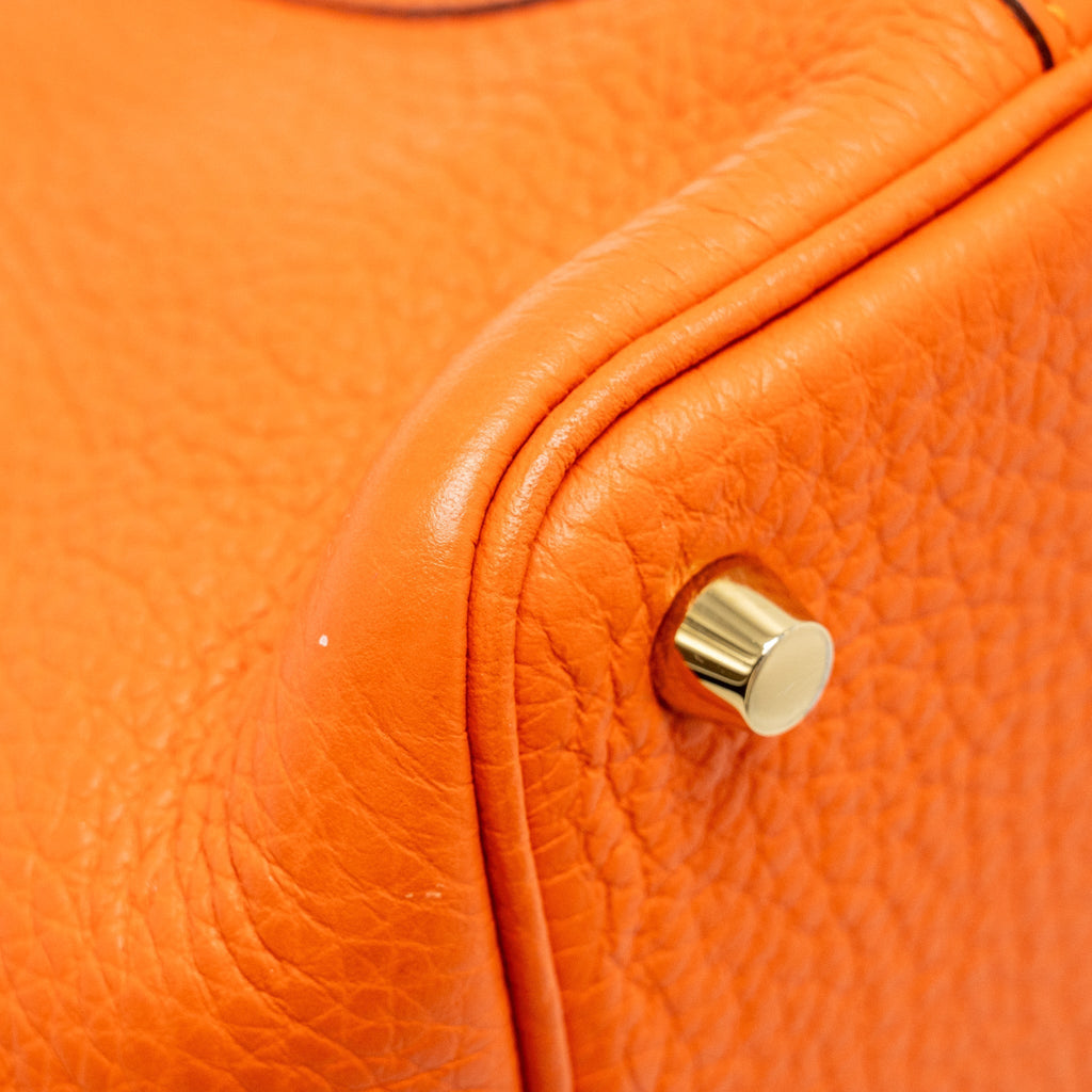 HERMES PICOTIN 18 LOCK BAG CLEMENCE ORANGE GHW