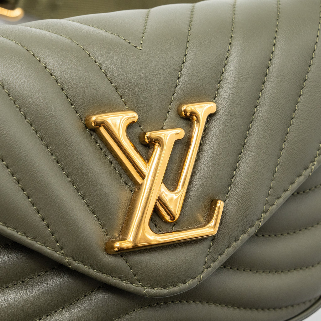LOUIS VUITTON NEW WAVE MULTI POCHETTE CALFSKIN KAKI GREEN GHW