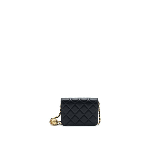 CHANEL 2021 PEARL CRUSH BELT BAG BLACK WITH GHW