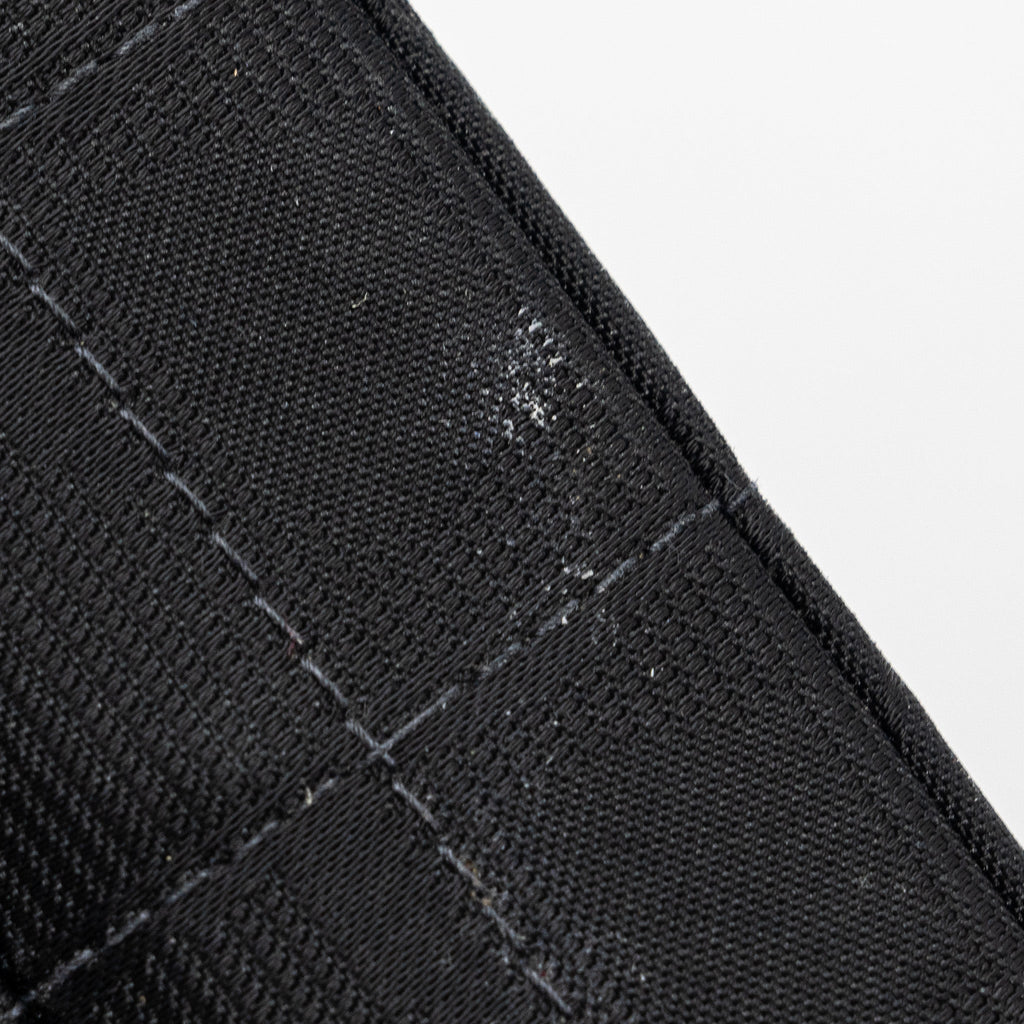 CHANEL VINTAGE FLAP BAG FABRIC BLACK WITH BLACK HARDWARE
