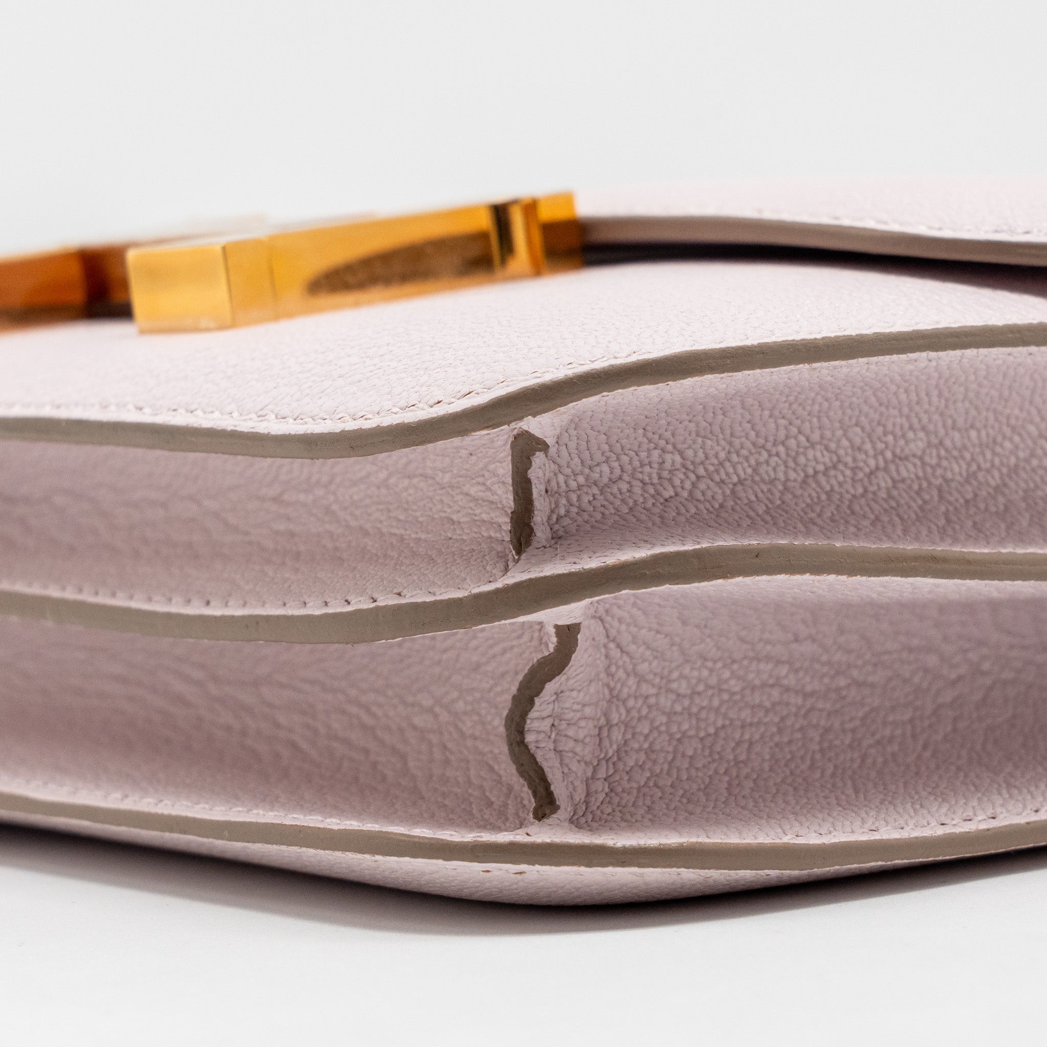 HERMES MINI CONSTANCE CHEVRE MYSORE MAUVE PALE RGHW