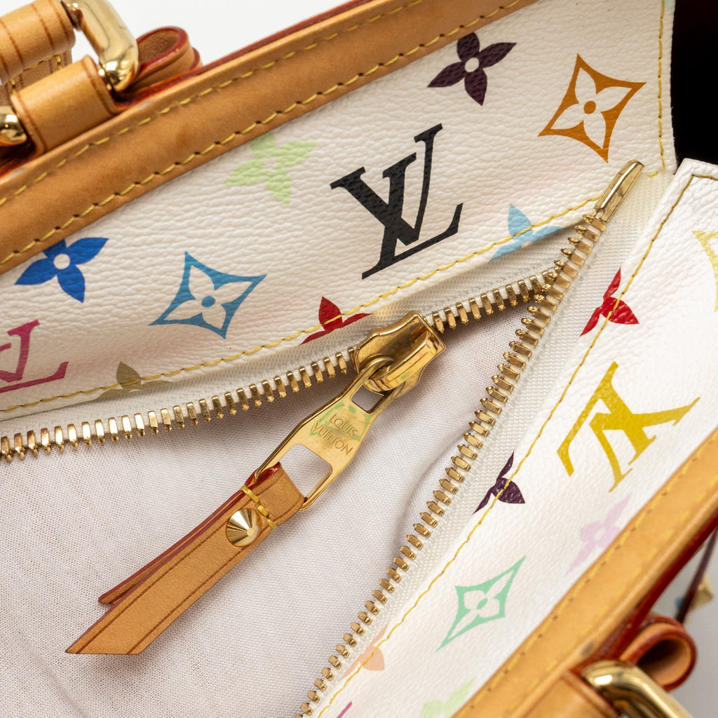 LOUIS VUITTON SHARLEEN GM TOTE BAG WHITE MONOGRAM CANVAS MULTICOLOUR GHW