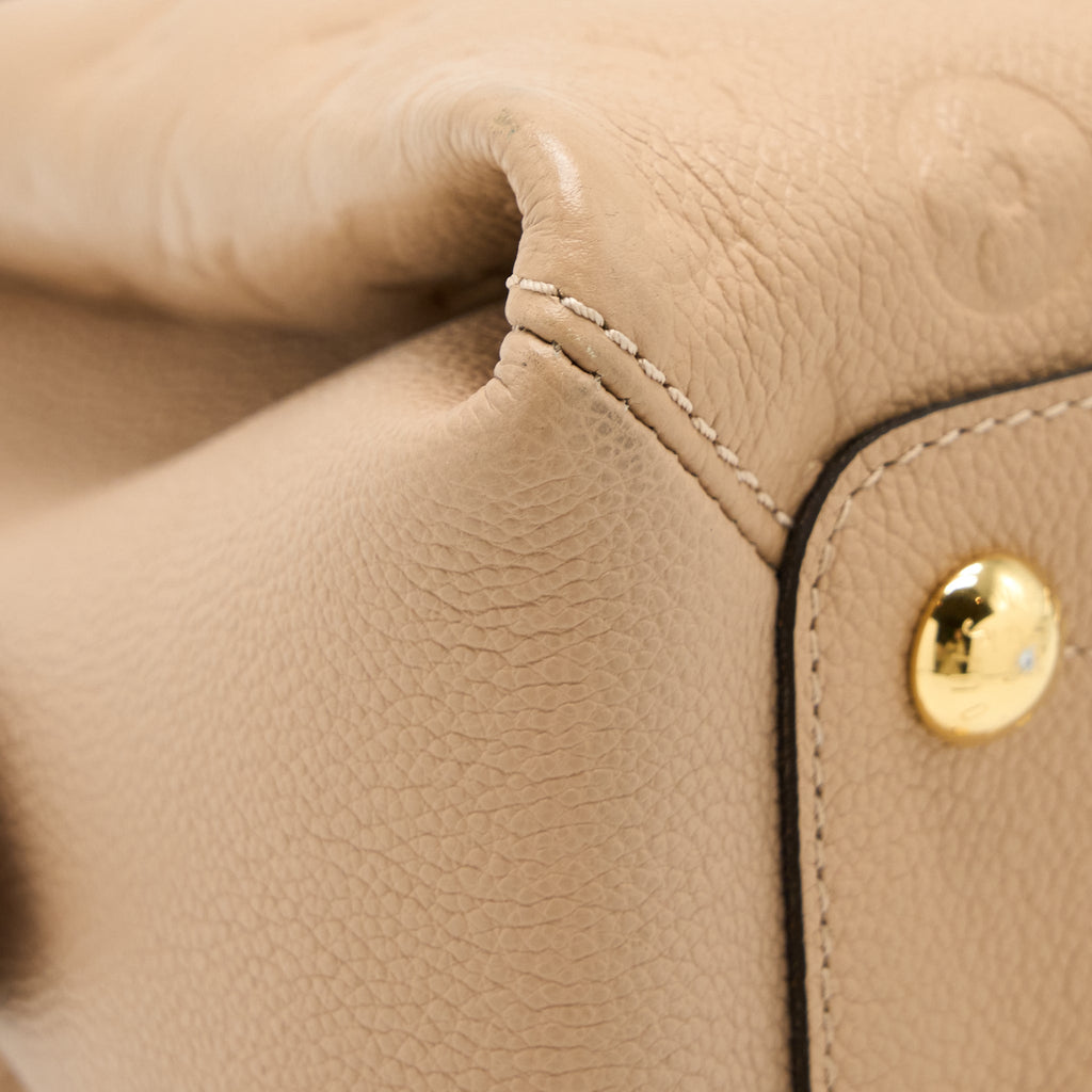 LOUIS VUITTON VOSGES MM MONOGRAM EMPREINTE DARK BEIGE GHW