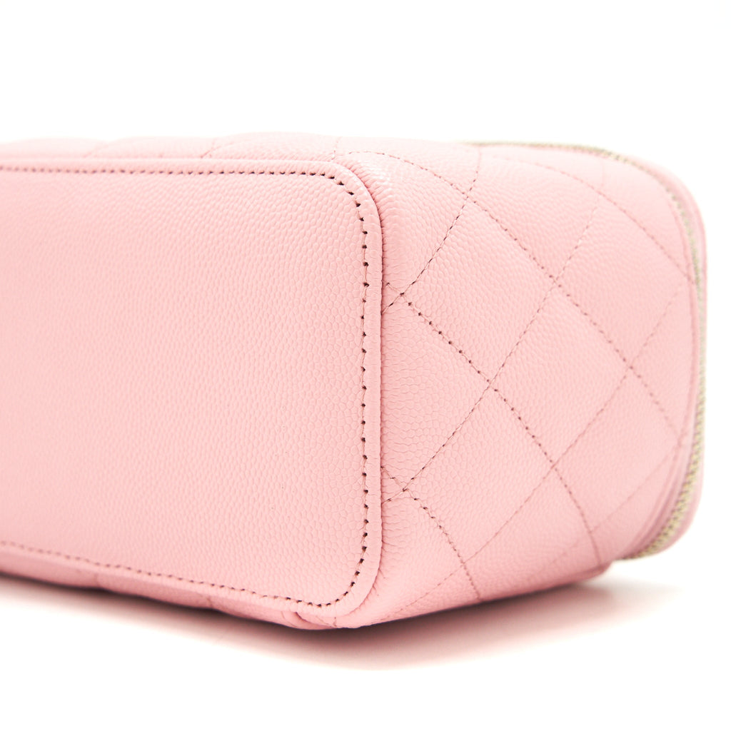 CHANEL 22C LONG VANITY WITH CHAIN CAVIAR LIGHT PINK LGHW