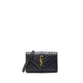 LAURENT SMALL ENVELOPE CROSSBODY BAG BLACK WITH GHW