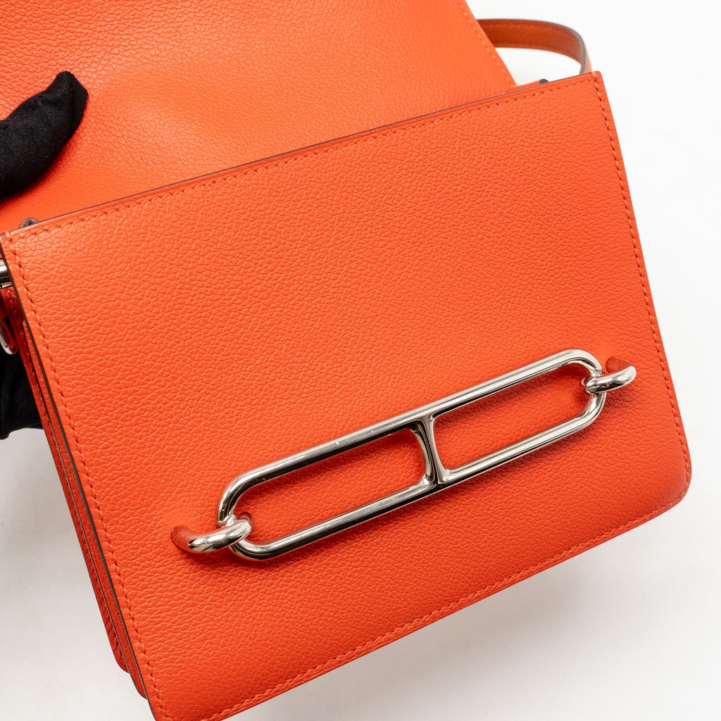 HERMES MINI ROULIS EVERCOLOR BICOLOR CAPUCINE / TERRE BATTUE SHW