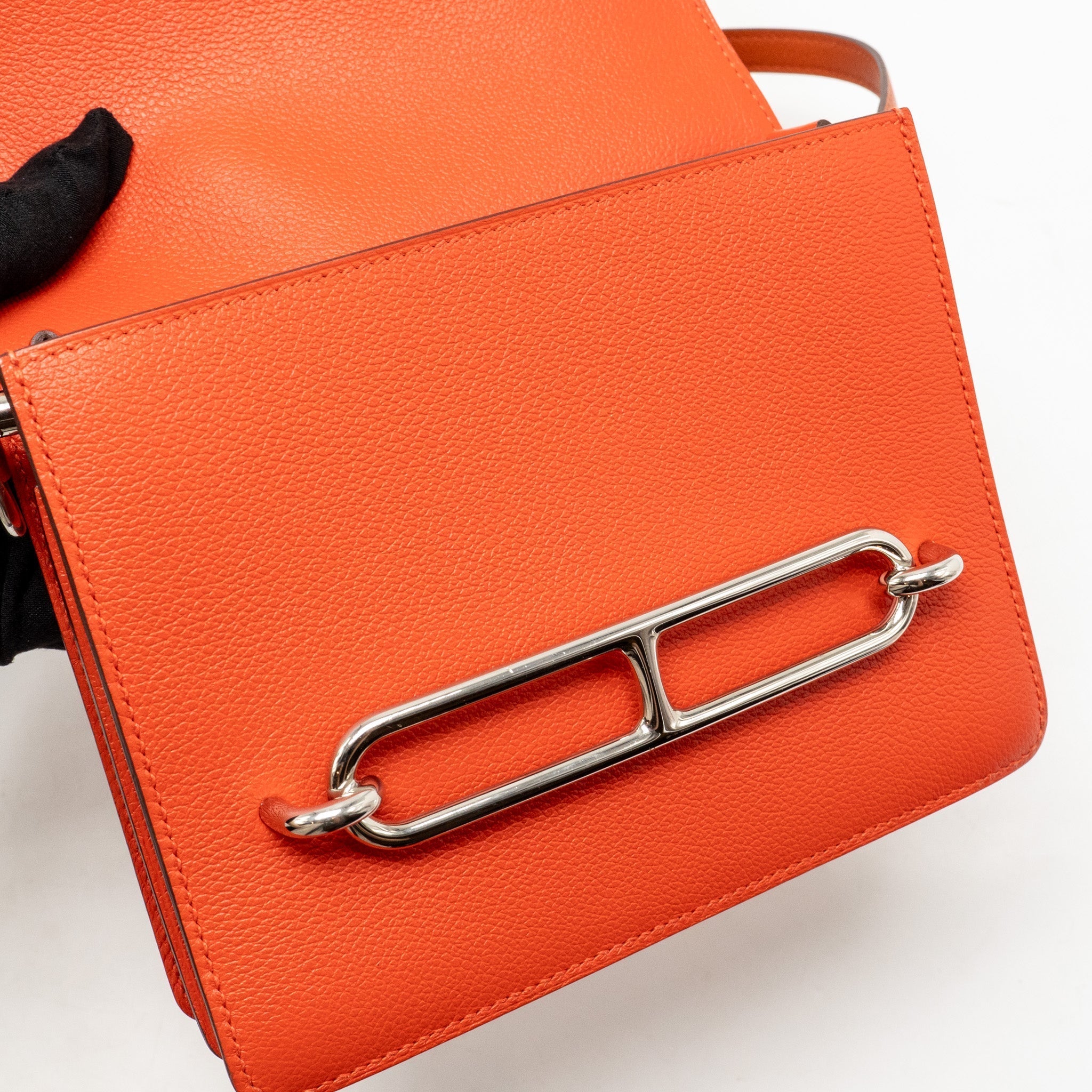 HERMES MINI ROULIS EVERCOLOR BICOLOR CAPUCINE / TERRE BATTUE SHW