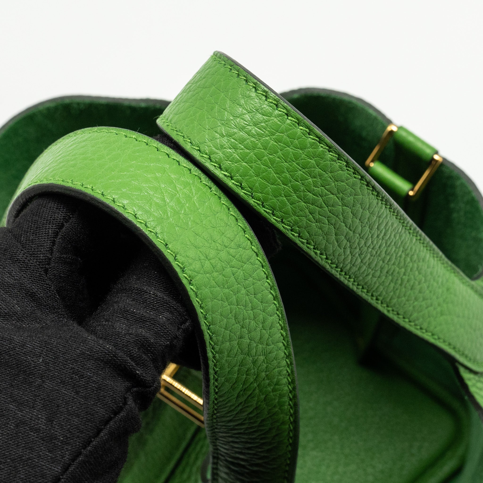 HERMES PICOTIN 18 LOCK BAG CLEMENCE VERT YUCCA GHW