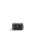 CHANEL 22A PEARL CRUSH LONG VANITY WITH CHAIN LAMBSKIN BLACK GHW