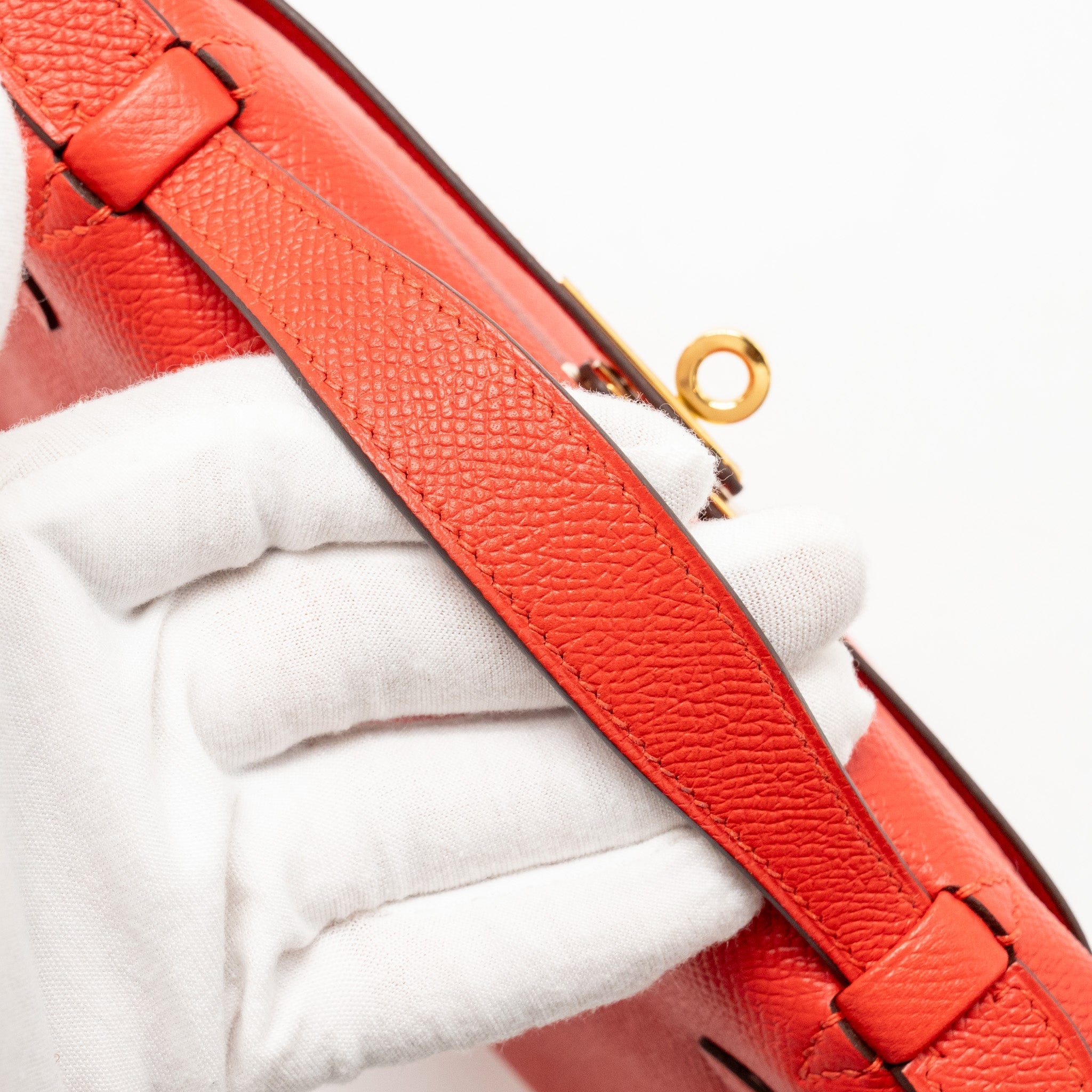 HERMES KELLY POCHETTE EPSOM Q5 ROUGE CASAQUE GHW
